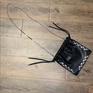 Black and Silver crossbody with chain strap